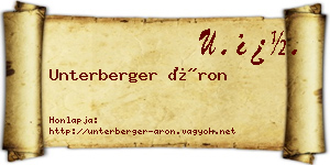 Unterberger Áron névjegykártya